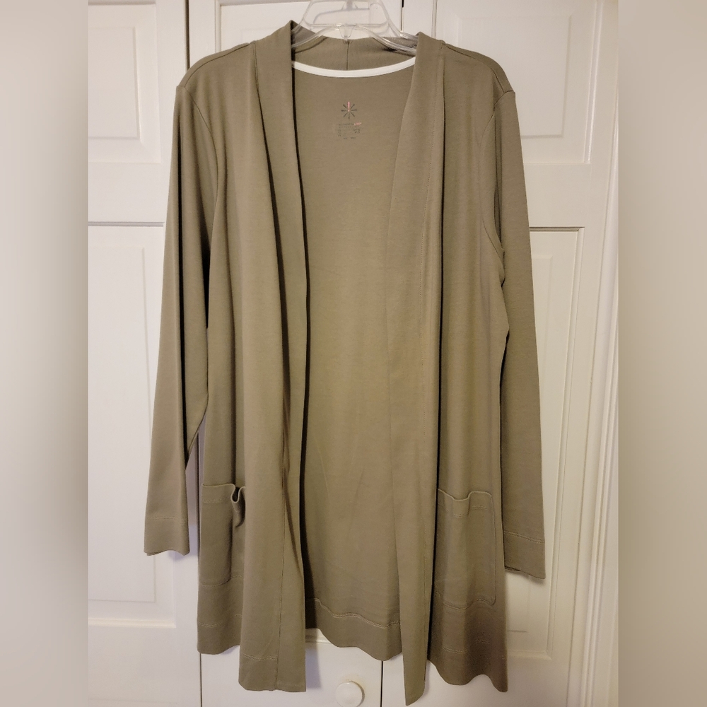 Isaac Mizrahi Live Essentials Green Cardigan